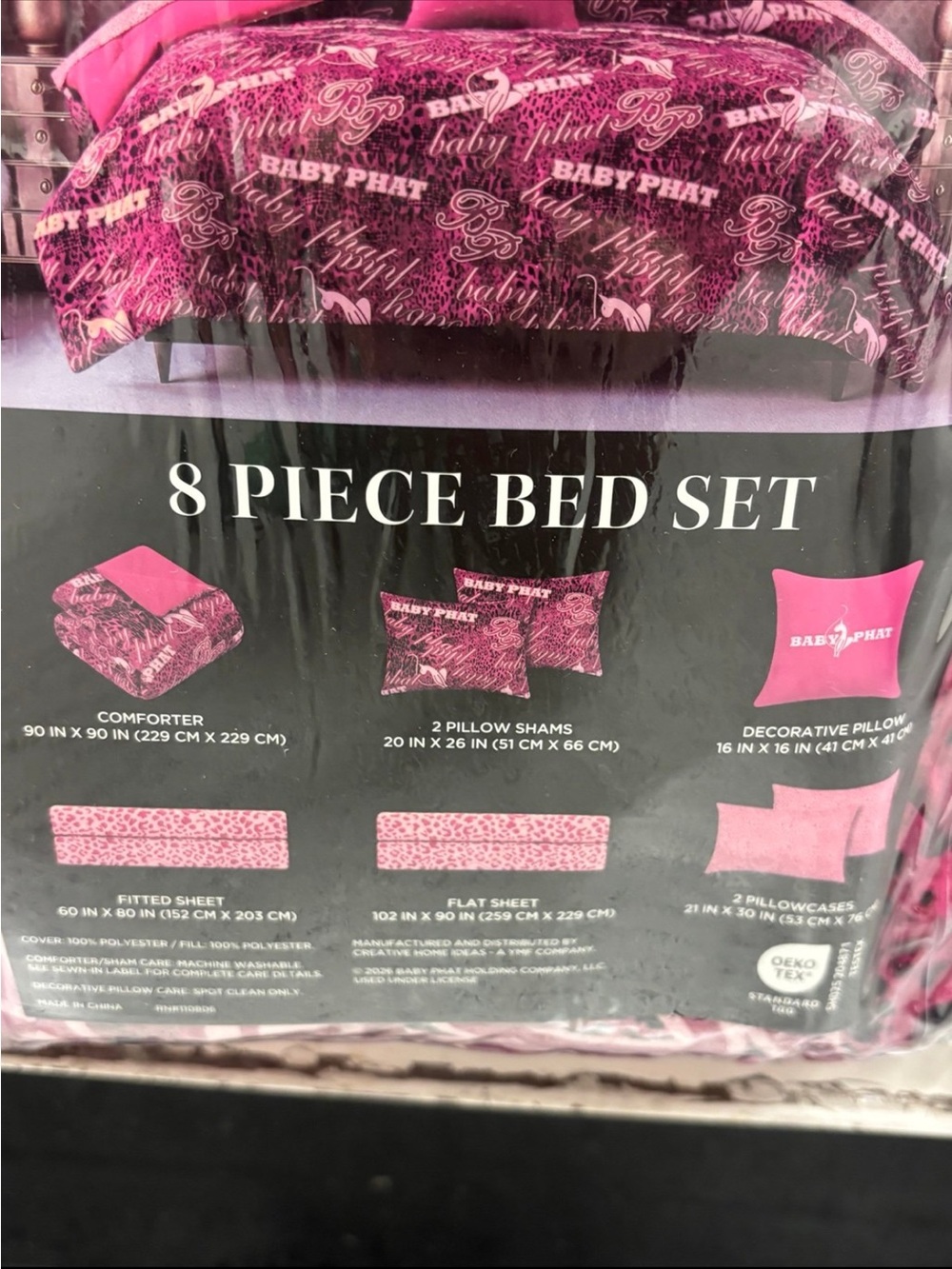 Baby Phat Hot Pink Logo 8-Piece Comforter Set - Picture 8 of 8
